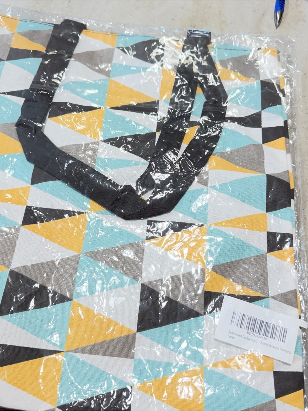 Geometric Triangle Print Tote Bag - Women Bags - Unbranded